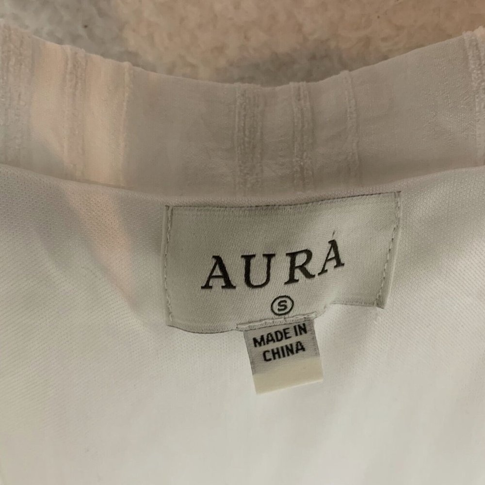 Aura Peasant Dress Women's‎ Small Colorblock Tiered Puff Sleeve Midi 7130 - Picture 4 of 8